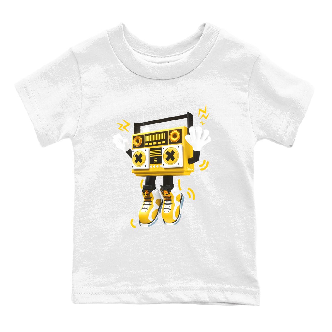 6s Yellow Ochre shirt to match jordans 90s Radio Boy sneaker tees Air Jordan 6 Yellow Ochre SNRT Sneaker Release Tees Baby Toddler White 2 T-Shirt