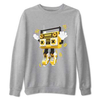 6s Yellow Ochre shirt to match jordans 90s Radio Boy sneaker tees Air Jordan 6 Yellow Ochre SNRT Sneaker Release Tees Unisex Heather Grey 2 T-Shirt
