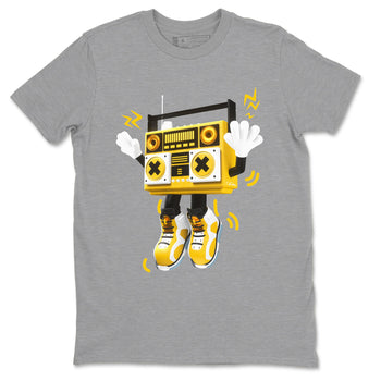 6s Yellow Ochre shirt to match jordans 90s Radio Boy sneaker tees Air Jordan 6 Yellow Ochre SNRT Sneaker Release Tees Unisex Heather Grey 2 T-Shirt