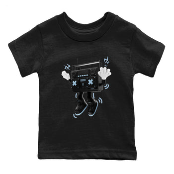 Air Jordan 7 Chambray Sneaker Match Tees 90s Radio Boy Sneaker Tees AJ7 Chambray Sneaker Release Tees Kids Shirts Black 2