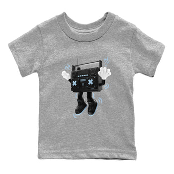 Air Jordan 7 Chambray Sneaker Match Tees 90s Radio Boy Sneaker Tees AJ7 Chambray Sneaker Release Tees Kids Shirts Heather Grey 2