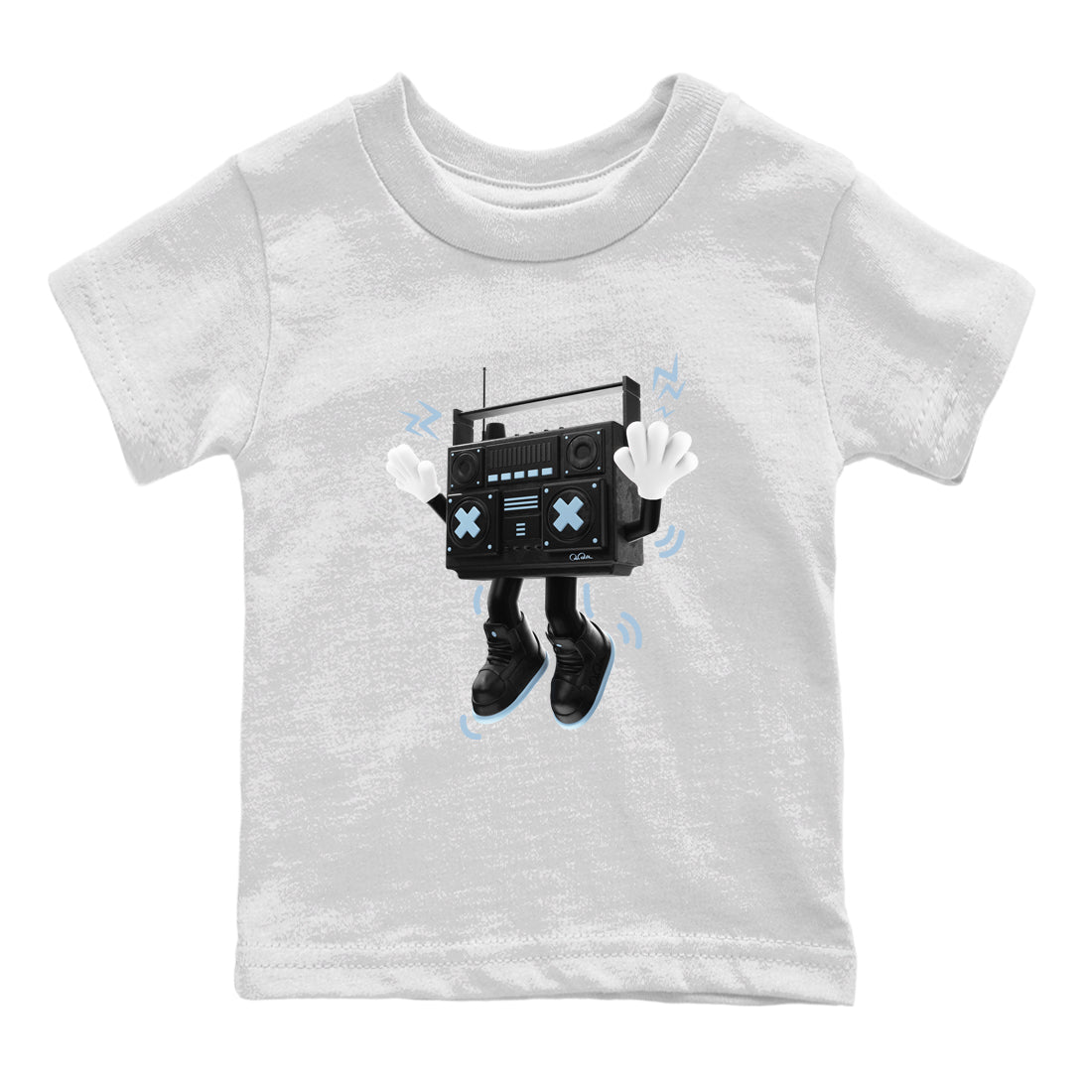 Air Jordan 7 Chambray Sneaker Match Tees 90s Radio Boy Sneaker Tees AJ7 Chambray Sneaker Release Tees Kids Shirts White 2