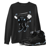 Air Jordan 7 Chambray Sneaker Match Tees 90s Radio Boy Sneaker Tees AJ7 Chambray Sneaker Release Tees Unisex Shirts Black 1