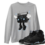 Air Jordan 7 Chambray Sneaker Match Tees 90s Radio Boy Sneaker Tees AJ7 Chambray Sneaker Release Tees Unisex Shirts Heather Grey 1