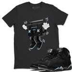 Air Jordan 7 Chambray Sneaker Match Tees 90s Radio Boy Sneaker Tees AJ7 Chambray Sneaker Release Tees Unisex Shirts Black 1