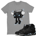 Air Jordan 7 Chambray Sneaker Match Tees 90s Radio Boy Sneaker Tees AJ7 Chambray Sneaker Release Tees Unisex Shirts Heather Grey 1