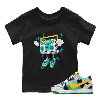 Dunk Chunky Dunky Sneaker Match Tees 90s Radio Boy Sneaker Tees Nike SB Ben's Jerrys Sneaker Release Tees Kids Shirts Black 1