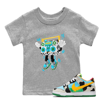 Dunk Chunky Dunky Sneaker Match Tees 90s Radio Boy Sneaker Tees Nike SB Ben's Jerrys Sneaker Release Tees Kids Shirts Heather Grey 1