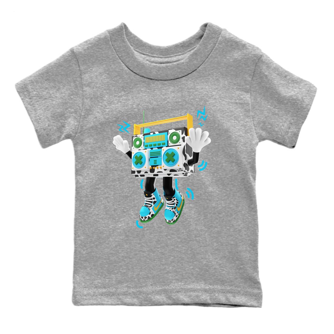 Dunk Chunky Dunky Sneaker Match Tees 90s Radio Boy Sneaker Tees Nike SB Ben's Jerrys Sneaker Release Tees Kids Shirts Heather Grey 2