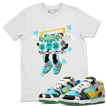 Dunk Chunky Dunky Sneaker Match Tees 90s Radio Boy Sneaker Tees Nike SB Ben's Jerrys Sneaker Release Tees Unisex Shirts White 1
