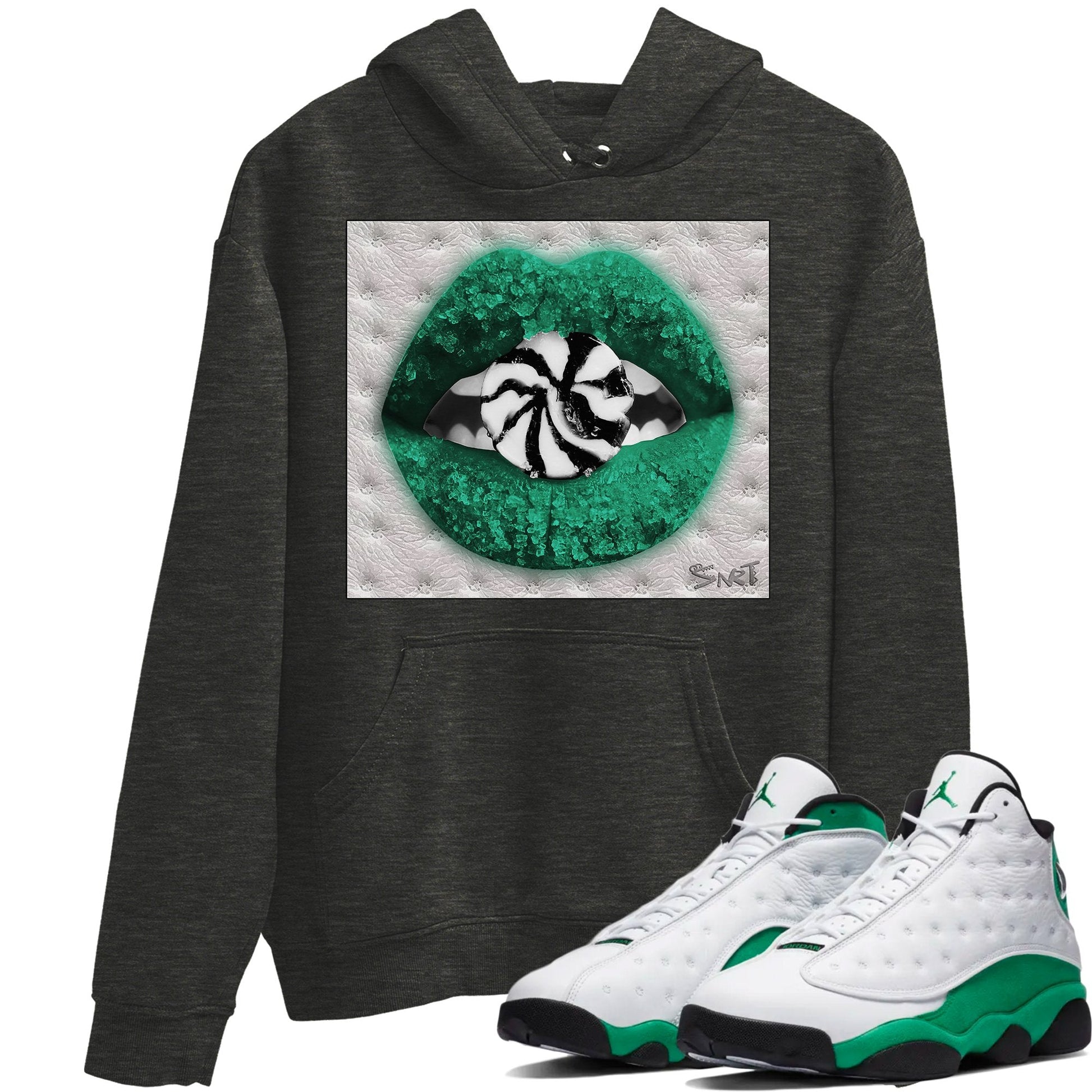 Jordan 13 Lucky Green Sneaker Match Tees Lips Candy Sneaker Tees Jordan 13 Lucky Green Sneaker Release Tees Unisex Shirts