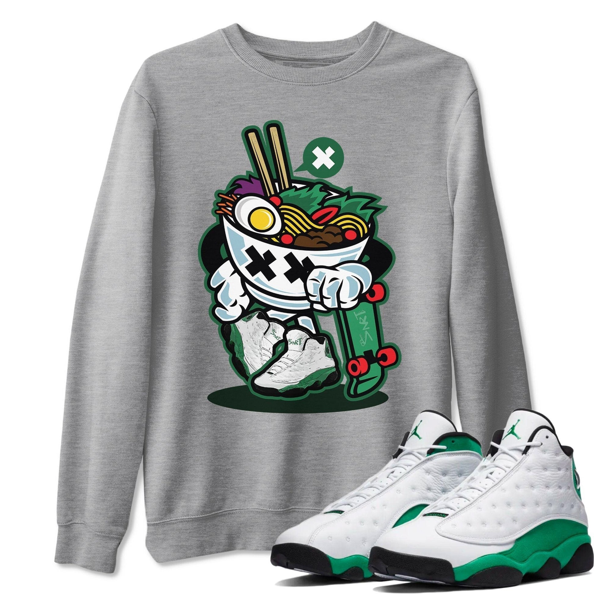 Jordan 13 Lucky Green Sneaker Match Tees Ramen Style Sneaker Tees Jordan 13 Lucky Green Sneaker Release Tees Unisex Shirts