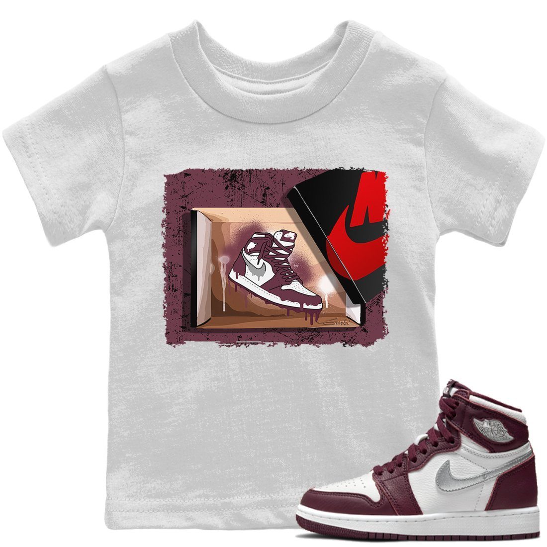 Jordan 1 Bordeaux Sneaker Match Tees New Kicks Sneaker Tees Jordan 1 Bordeaux Sneaker Release Tees Kids Shirts