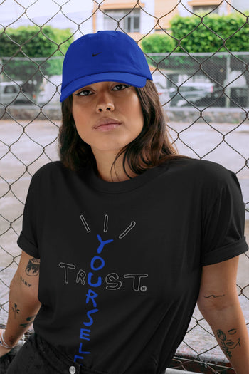 Jordan 5 Racer Blue Sneaker Match Tees Trust Yourself Sneaker Tees Jordan 5 Racer Blue Sneaker Release Tees Unisex Shirts
