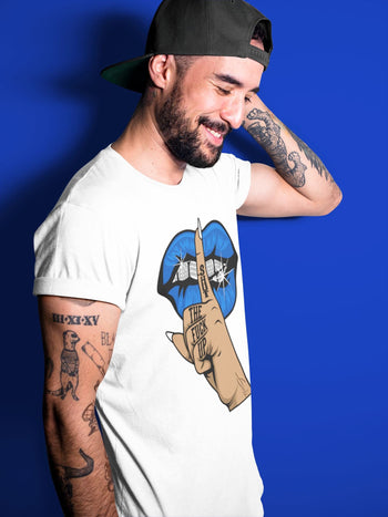 Jordan 5 Racer Blue Sneaker Match Tees Lips Hand Sneaker Tees Jordan 5 Racer Blue Sneaker Release Tees Unisex Shirts