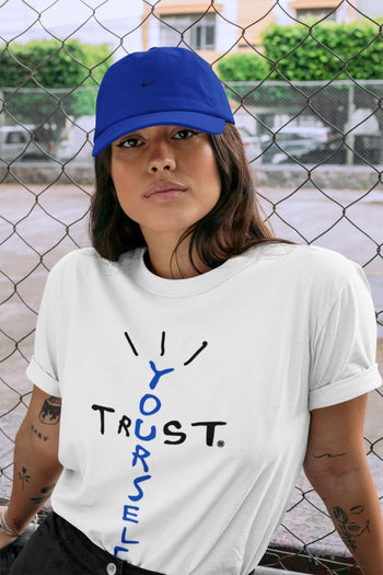 Jordan 5 Racer Blue Sneaker Match Tees Trust Yourself Sneaker Tees Jordan 5 Racer Blue Sneaker Release Tees Unisex Shirts