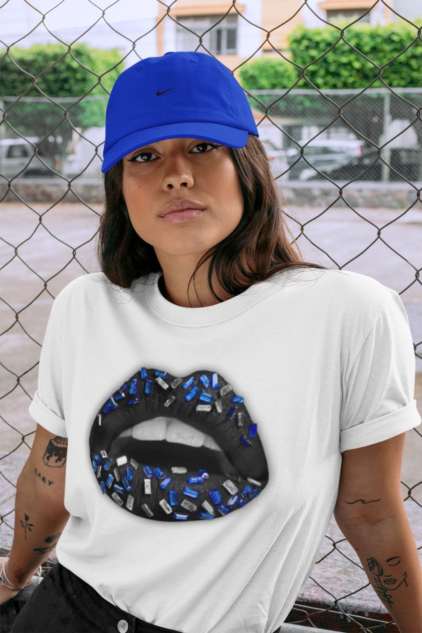 Jordan 5 Racer Blue Sneaker Match Tees Lips Jewel Sneaker Tees Jordan 5 Racer Blue Sneaker Release Tees Unisex Shirts