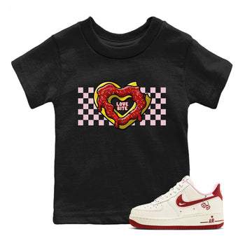 Air Force 1 Valentines Day Sneaker Match Tees Love Bite Sneaker Tees Air Force 1 Valentines Day Sneaker Release Tees Kids Shirts