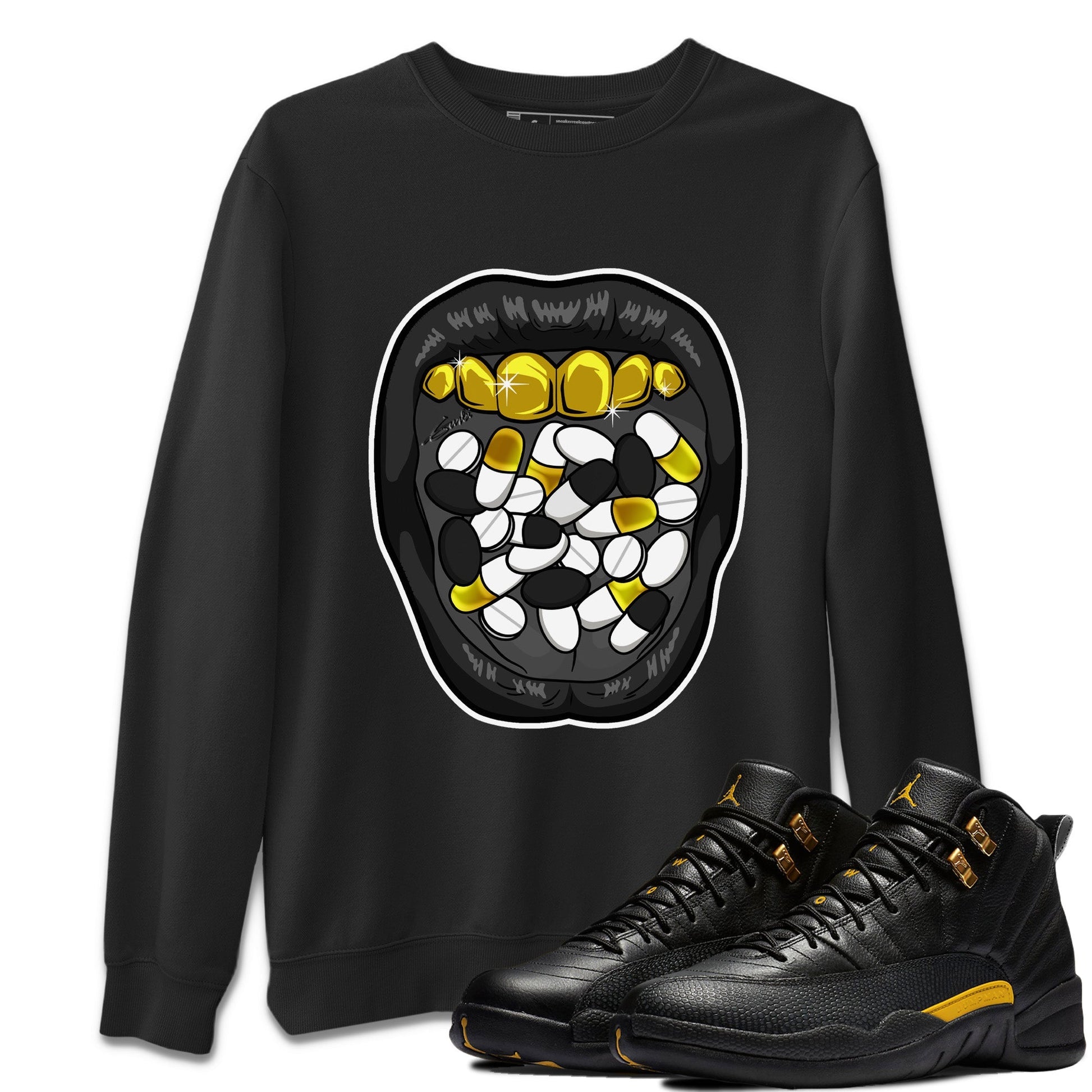 Jordan 12 Black Taxi Sneaker Match Tees Acid Lips Sneaker Tees Jordan 12 Black Taxi Sneaker Release Tees Unisex Shirts