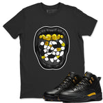 Jordan 12 Black Taxi Sneaker Match Tees Acid Lips Sneaker Tees Jordan 12 Black Taxi Sneaker Release Tees Unisex Shirts
