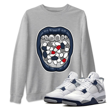 Jordan 4 Midnight Navy Sneaker Match Tees Acid Lips Sneaker Tees Jordan 4 Midnight Navy Sneaker Release Tees Unisex Shirts
