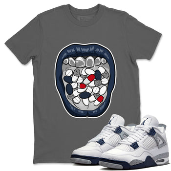 Jordan 4 Midnight Navy Sneaker Match Tees Acid Lips Sneaker Tees Jordan 4 Midnight Navy Sneaker Release Tees Unisex Shirts