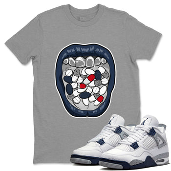 Jordan 4 Midnight Navy Sneaker Match Tees Acid Lips Sneaker Tees Jordan 4 Midnight Navy Sneaker Release Tees Unisex Shirts