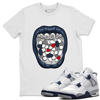 Jordan 4 Midnight Navy Sneaker Match Tees Acid Lips Sneaker Tees Jordan 4 Midnight Navy Sneaker Release Tees Unisex Shirts