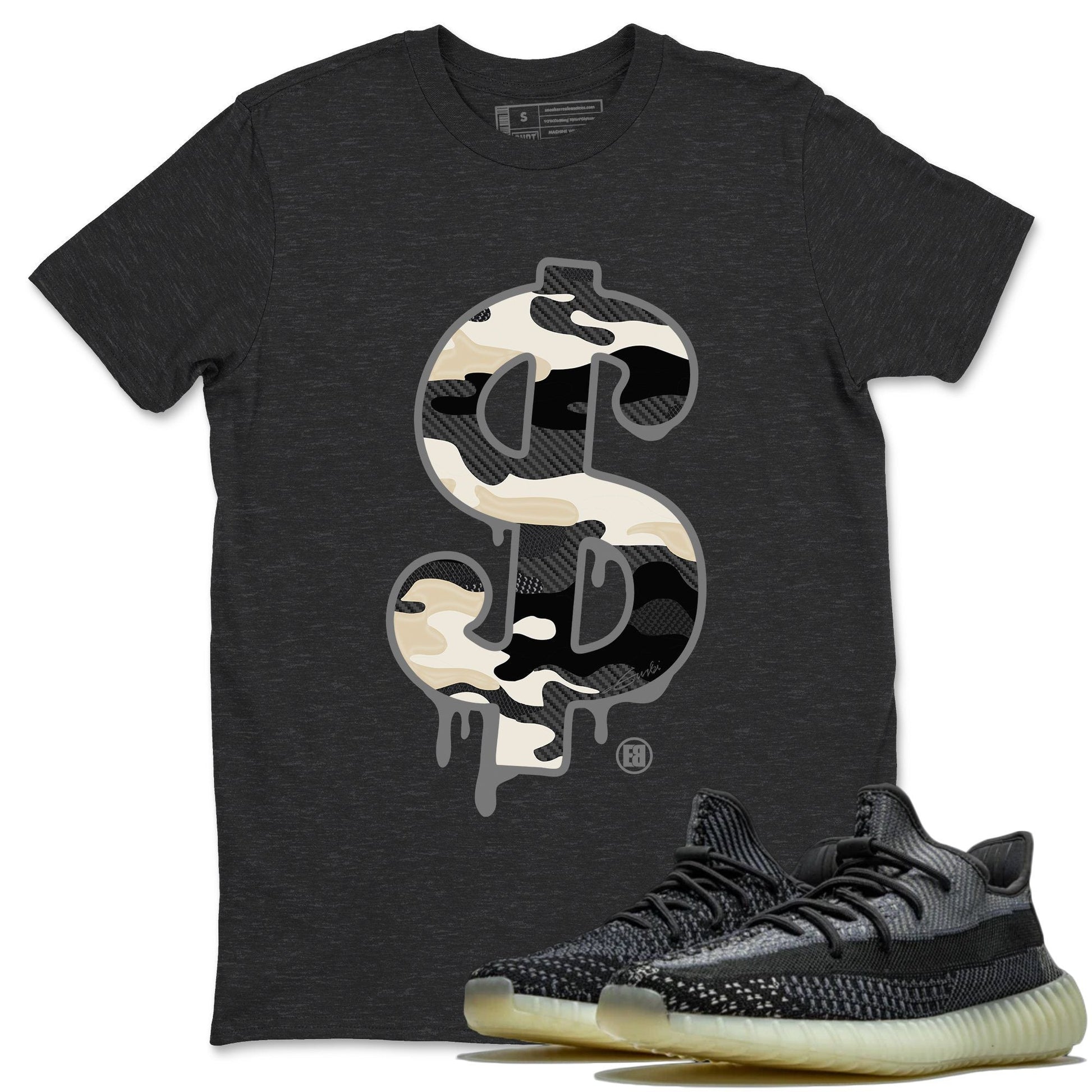 Yeezy 350 Carbon Asriel Sneaker Match Tees Dollar Camo Sneaker Tees Yeezy 350 Carbon Asriel Sneaker Release Tees Unisex Shirts