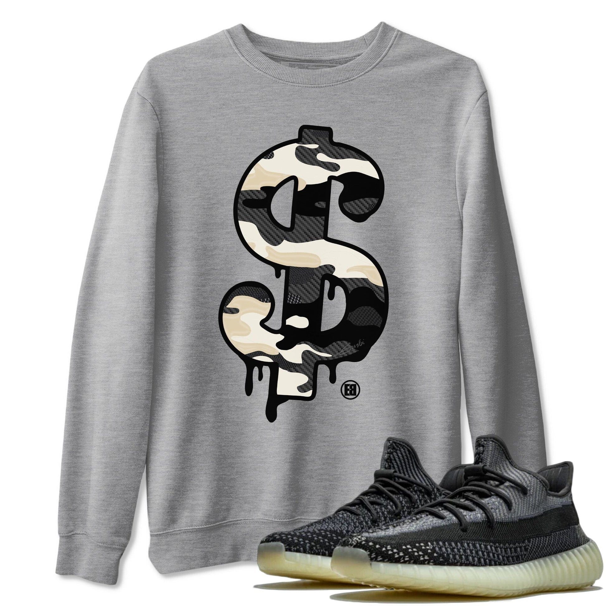 Yeezy 350 Carbon Asriel Sneaker Match Tees Dollar Camo Sneaker Tees Yeezy 350 Carbon Asriel Sneaker Release Tees Unisex Shirts