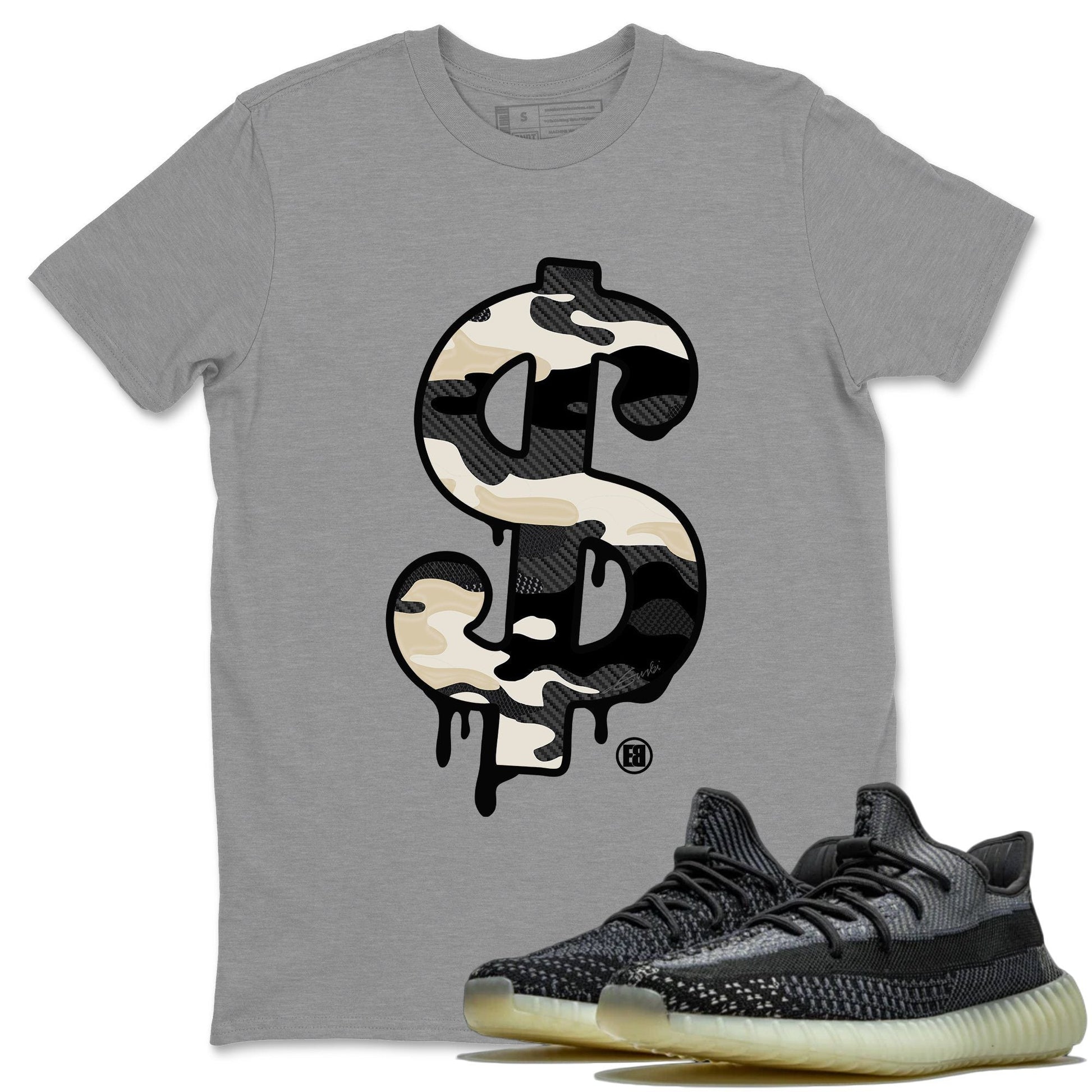 Yeezy 350 Carbon Asriel Sneaker Match Tees Dollar Camo Sneaker Tees Yeezy 350 Carbon Asriel Sneaker Release Tees Unisex Shirts