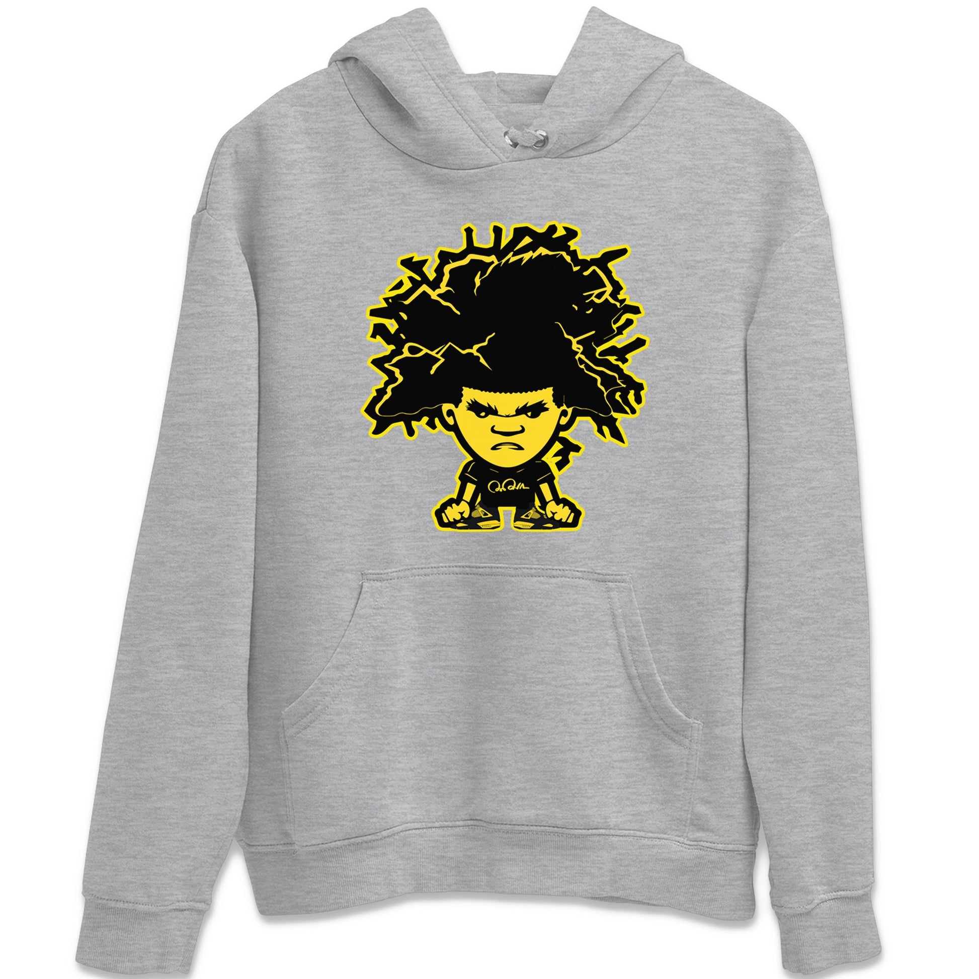 Air Jordan 4 Thunder Sneaker Match Tees Afro Boy Sneaker Tees Yellow AJ4 Thunder Sneaker Release Tees Unisex Shirts Heather Grey 2