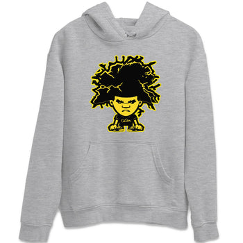 Air Jordan 4 Thunder Sneaker Match Tees Afro Boy Sneaker Tees Yellow AJ4 Thunder Sneaker Release Tees Unisex Shirts Heather Grey 2