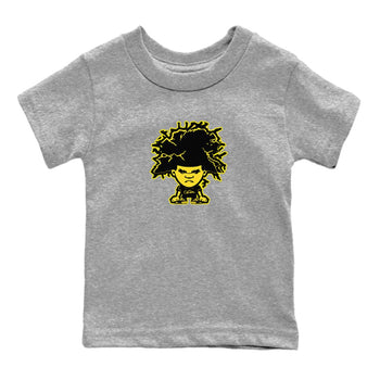 Air Jordan 4 Thunder Sneaker Match Tees Afro Boy Sneaker Tees Yellow AJ4 Thunder Sneaker Release Tees Kids Shirts Heather Grey 2