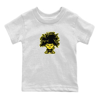 Air Jordan 4 Thunder Sneaker Match Tees Afro Boy Sneaker Tees Yellow AJ4 Thunder Sneaker Release Tees Kids Shirts White 2