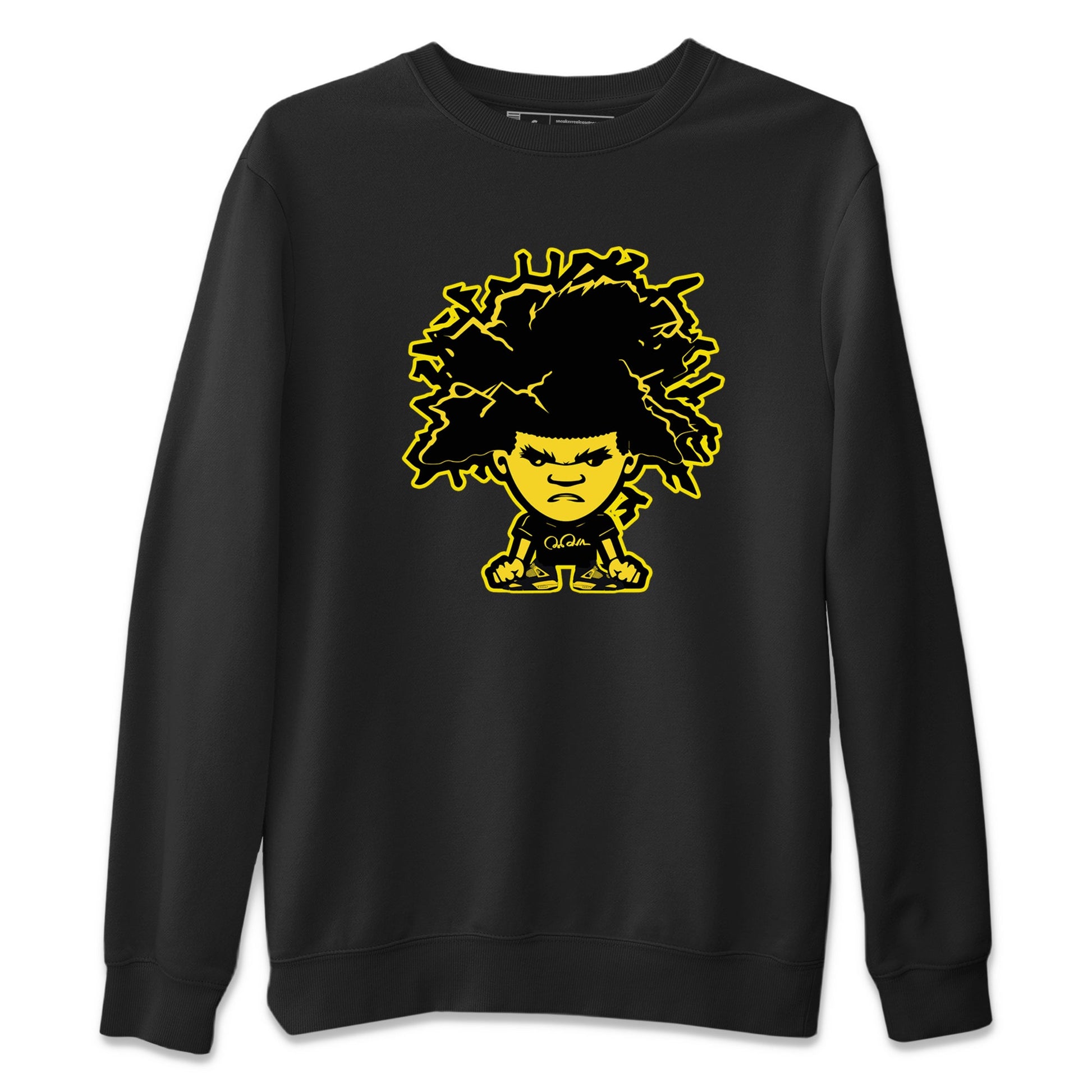 Air Jordan 4 Thunder Sneaker Match Tees Afro Boy Sneaker Tees Yellow AJ4 Thunder Sneaker Release Tees Unisex Shirts Black 2