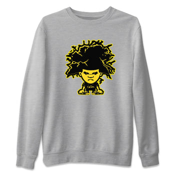 Air Jordan 4 Thunder Sneaker Match Tees Afro Boy Sneaker Tees Yellow AJ4 Thunder Sneaker Release Tees Unisex Shirts Heather Grey 2