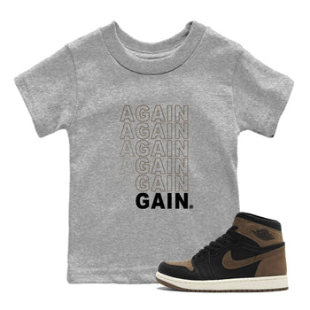 Air Jordan 1 High OG Retro Palomino shirt to match jordans Again Gain sneaker tees 1s Palomino Jordan 1 Mocha SNRT Sneaker Release Tees Baby Toddler Heather Grey 1 T-Shirt
