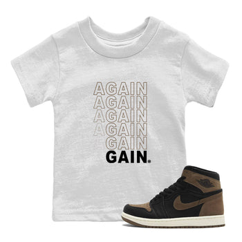 Air Jordan 1 High OG Retro Palomino shirt to match jordans Again Gain sneaker tees 1s Palomino Jordan 1 Mocha SNRT Sneaker Release Tees Baby Toddler White 1 T-Shirt