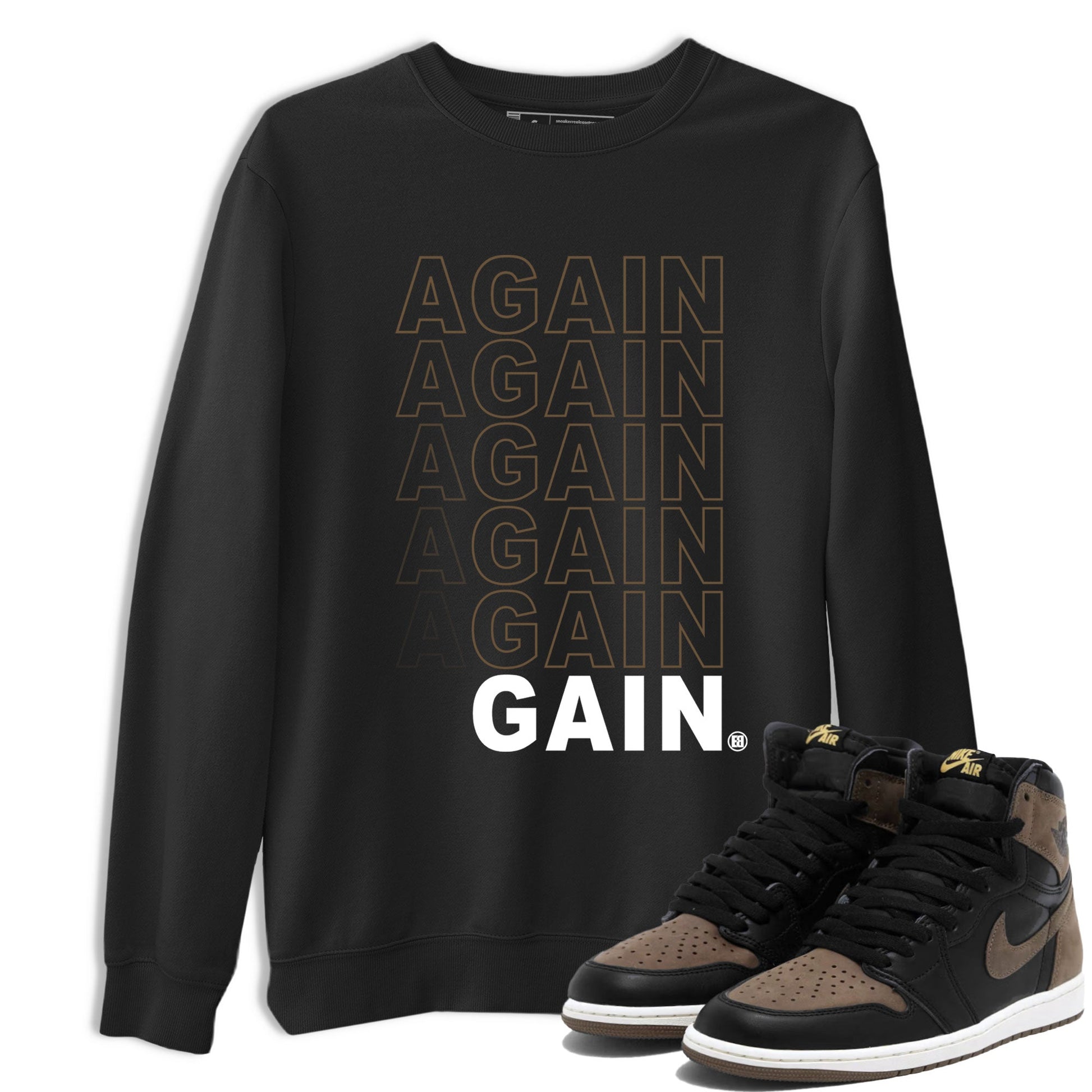 Air Jordan 1 High OG Retro Palomino shirt to match jordans Again Gain sneaker tees 1s Palomino Jordan 1 Mocha SNRT Sneaker Release Tees Unisex Black 1 T-Shirt