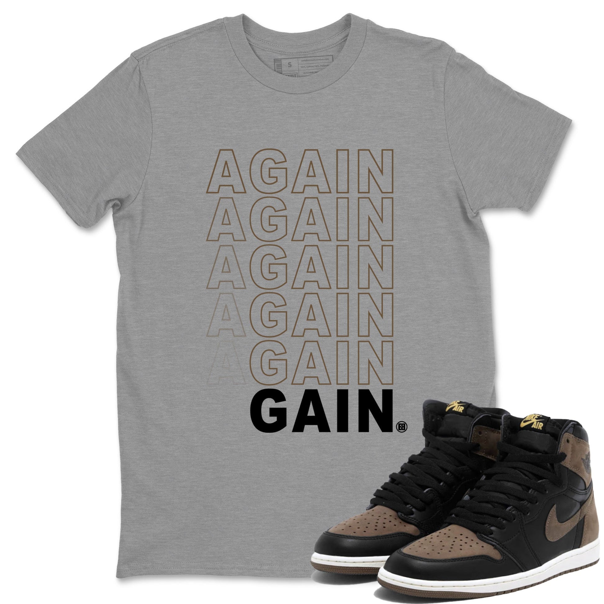 Air Jordan 1 High OG Retro Palomino shirt to match jordans Again Gain sneaker tees 1s Palomino Jordan 1 Mocha SNRT Sneaker Release Tees Unisex Heather Grey 1 T-Shirt