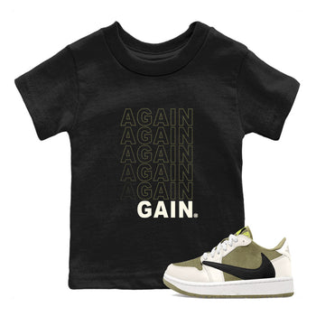 Jordan 1 Low x Travis Scott Golf Olive shirt to match jordans Again Gain sneaker tees Air Jordan 1 Travis Scott Olive SNRT Sneaker Release Tees Baby Toddler Black 1 T-Shirt