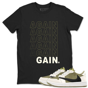 Jordan 1 Low x Travis Scott Golf Olive shirt to match jordans Again Gain sneaker tees Air Jordan 1 Travis Scott Olive SNRT Sneaker Release Tees Unisex Black 1 T-Shirt