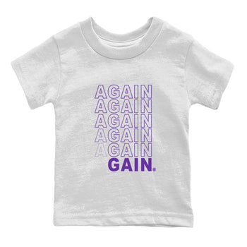 12s Purple shirt to match jordans Again Gain sneaker tees Air Jordan 12 Field Purple SNRT Sneaker Release Tees Baby Toddler White 2 T-Shirt