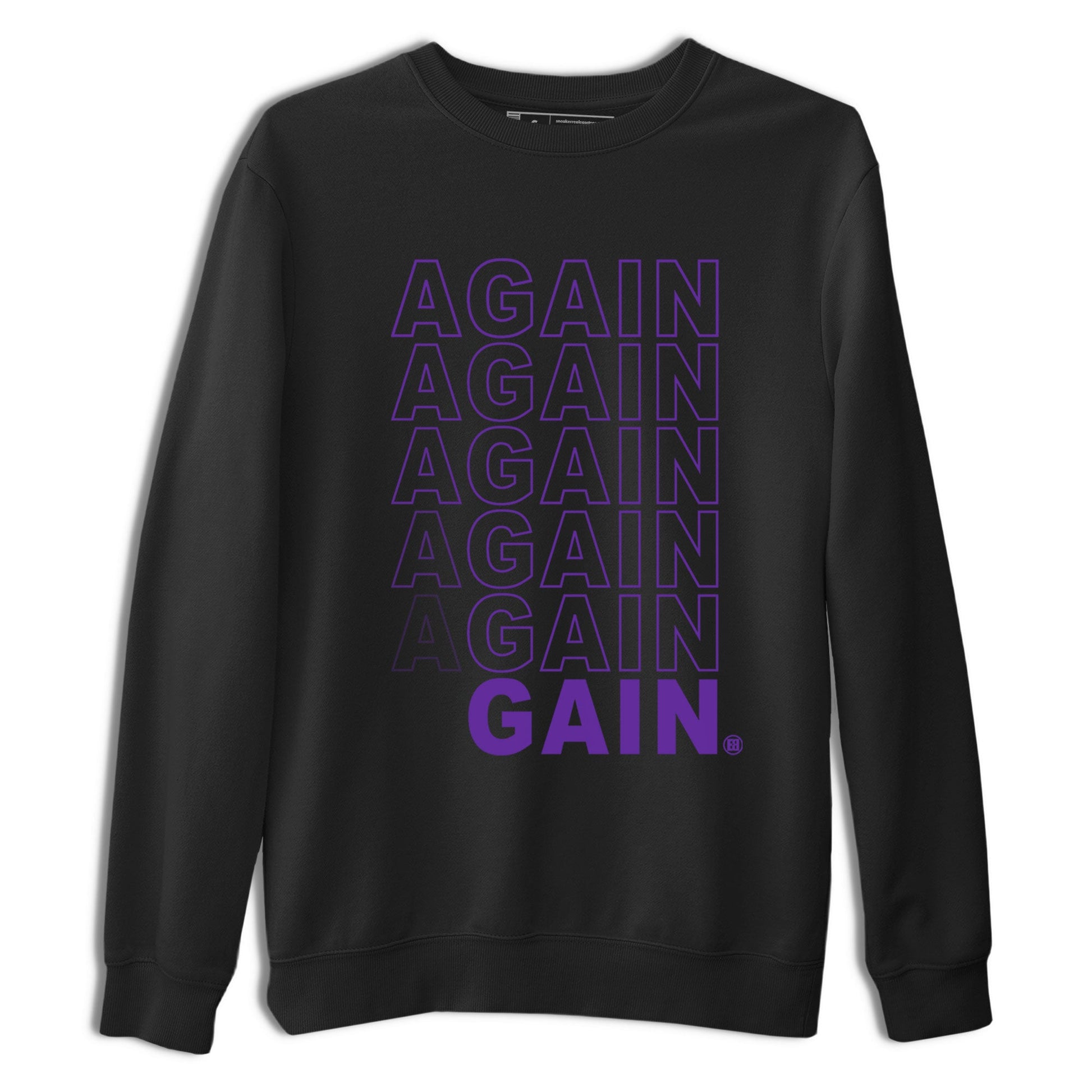 12s Purple shirt to match jordans Again Gain sneaker tees Air Jordan 12 Field Purple SNRT Sneaker Release Tees Unisex Black 2 T-Shirt