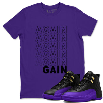 12s Purple shirt to match jordans Again Gain sneaker tees Air Jordan 12 Field Purple SNRT Sneaker Release Tees Unisex Purple 1 T-Shirt