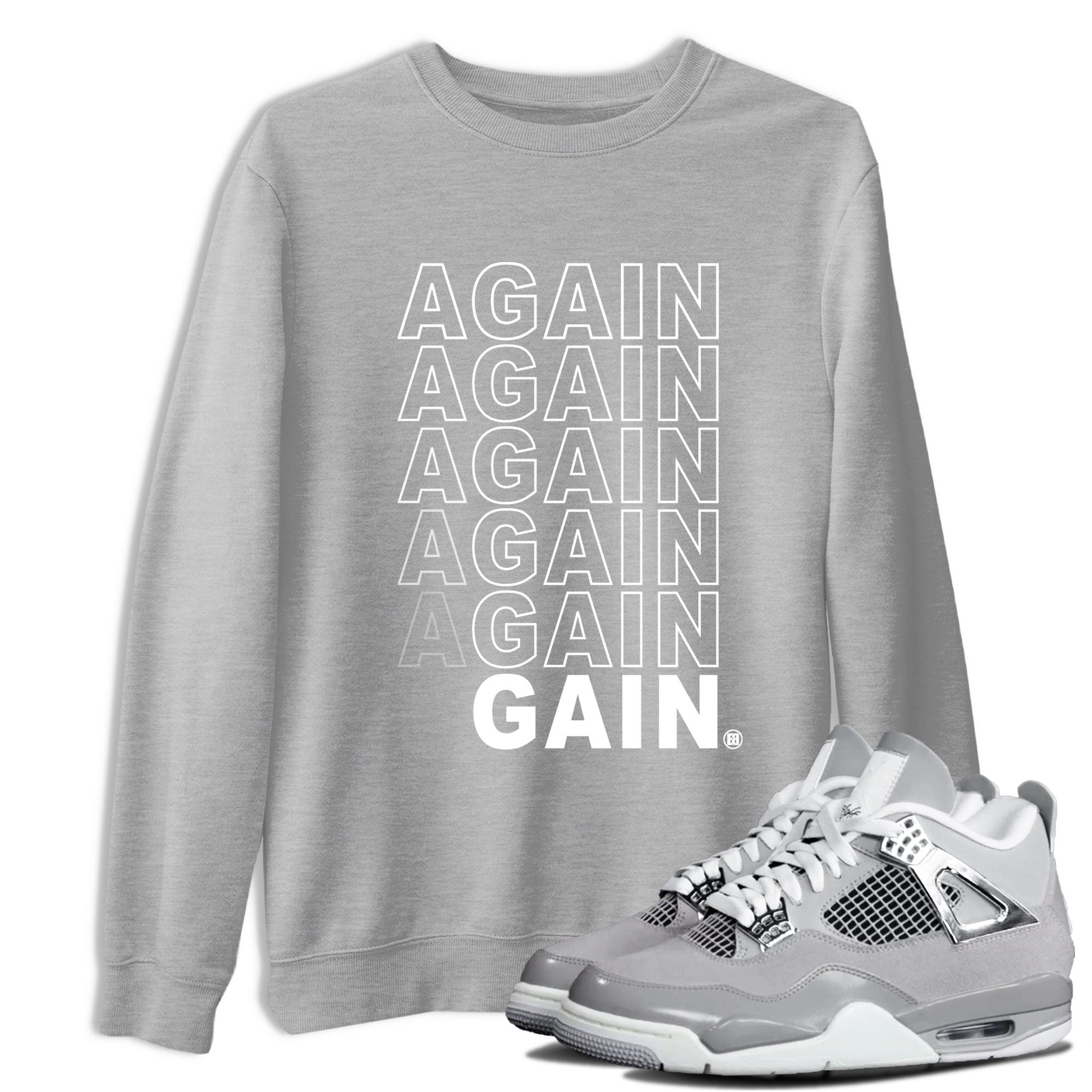 4s Frozen Moments Grey shirt to match jordans Again Gain sneaker tees Air Jordan 4 Frozen Moments SNRT Sneaker Release Tees Unisex Heather Grey 1 T-Shirt