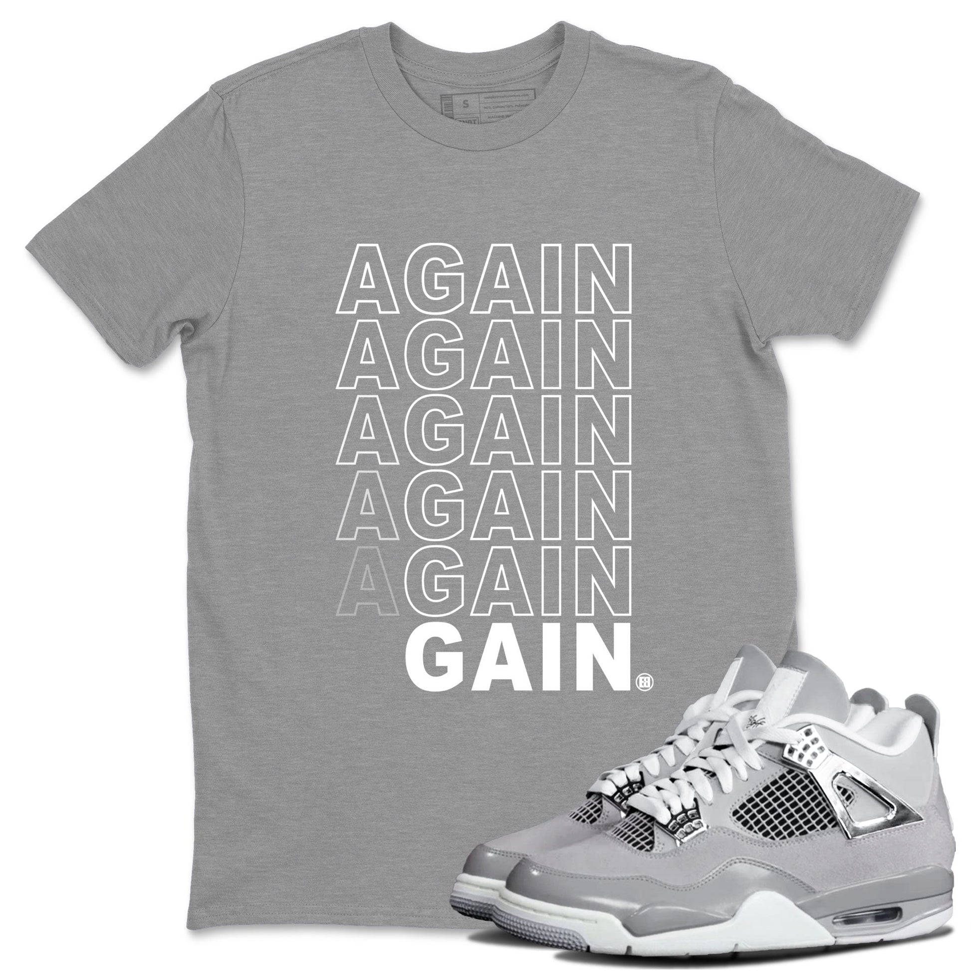 4s Frozen Moments Grey shirt to match jordans Again Gain sneaker tees Air Jordan 4 Frozen Moments SNRT Sneaker Release Tees Unisex Heather Grey 1 T-Shirt