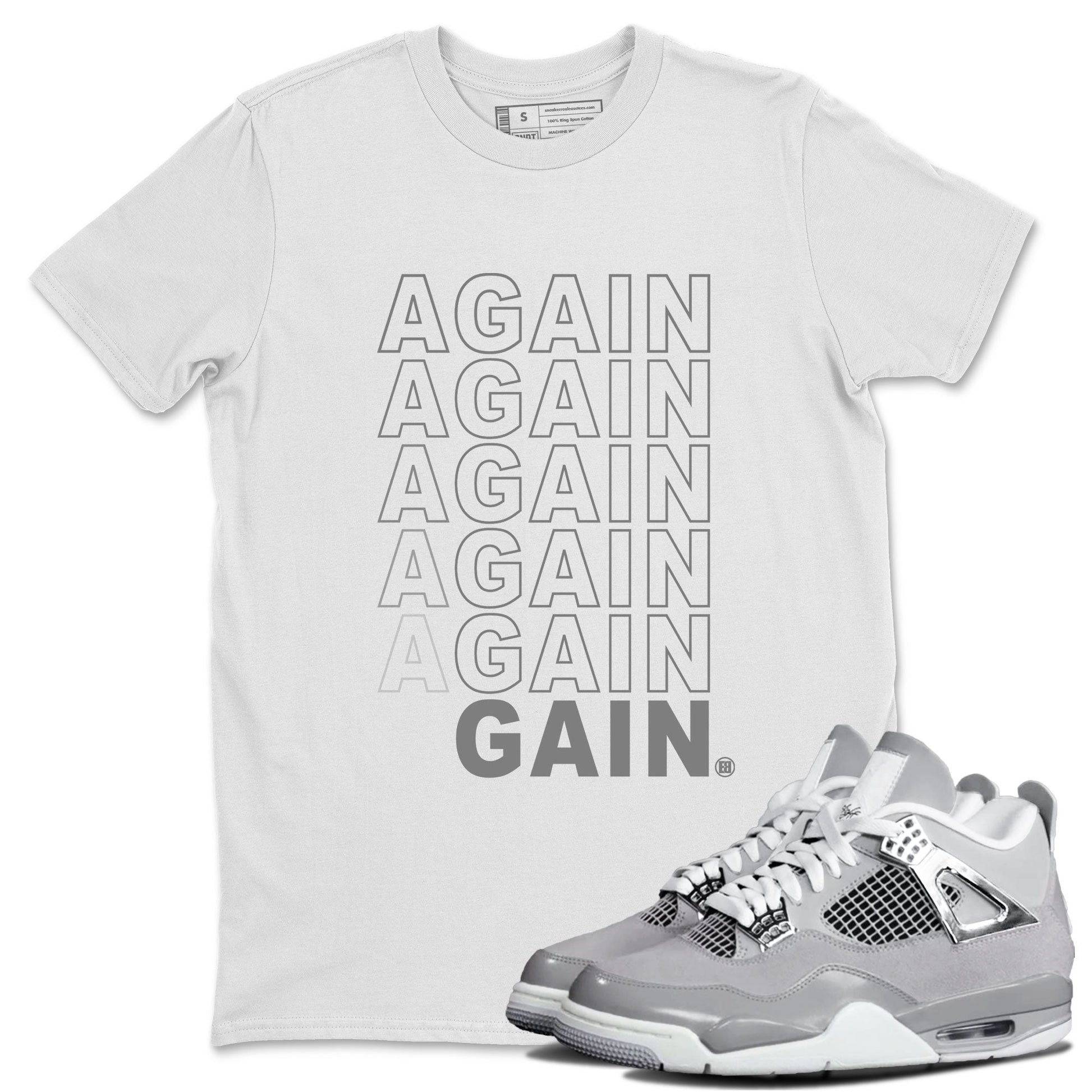 4s Frozen Moments Grey shirt to match jordans Again Gain sneaker tees Air Jordan 4 Frozen Moments SNRT Sneaker Release Tees Unisex White 1 T-Shirt