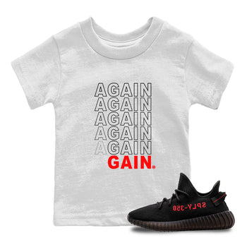 Yeezy Boost 350 Bred shirt to match jordans Again Gain sneaker tees Yeezy 350 Bred SNRT Sneaker Release Tees Baby Toddler White 1 T-Shirt